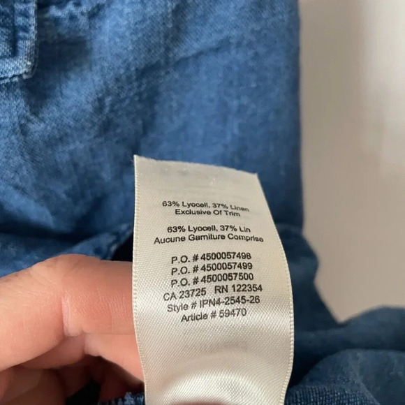 Aritzia Wilfred Tie Waist Denim Linen Lyocell Tank Top Blue Size Small - Picture 5 of 5